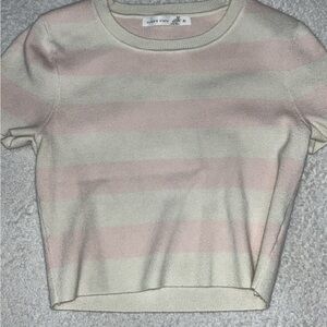 Altar'd State Blush and Cream Knit Top
